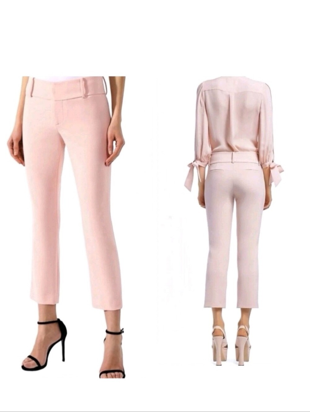 Alice + Olivia stacey fitted pink ankle crop pants Size 6 NWOT $398 - Picture 4 of 9